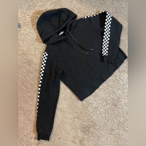 Checkered Cropped Hoodie